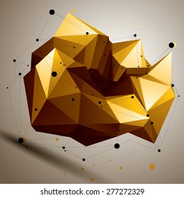 Vector complicated 3d figure, modern digital technology style form. Abstract colorful complex object.