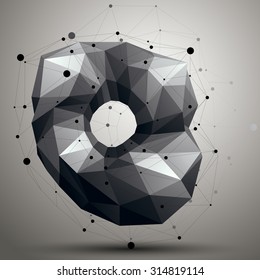 Vector complicated 3d figure, modern digital technology style form. Abstract unusual background. 