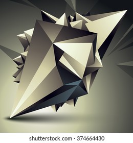 Vector complicated 3d figure, modern digital technology style form. Abstract cybernetic shape. 