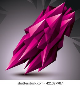 Vector complicated 3d figure, modern digital technology style form. Abstract unusual background. 