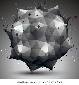 Vector complicated 3d figure, modern digital technology style form. Abstract unusual background. 