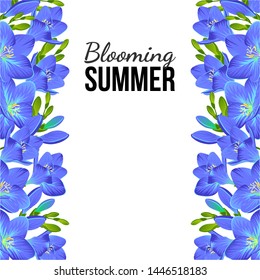 Vector composition of blooming freesias and buds