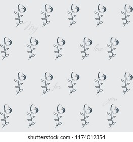 Vector composition with flower decor, pattern