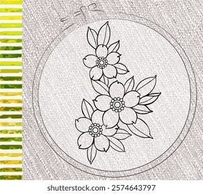 Vector composition of flowers. Flowers of peonies, roses, daisies, black and white sketch on a white background. A spring or summer bouquet. Valentine's Day, Mother's Day.