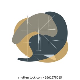 Vector composition of geometric shapes and lines in surrealism style. Eps 10.