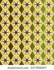 vector composition of hexagonal triangular geometric planes with shades of green and brown