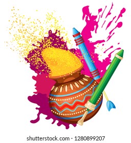 Vector composition for the Indian holiday of Holi. Transparent background