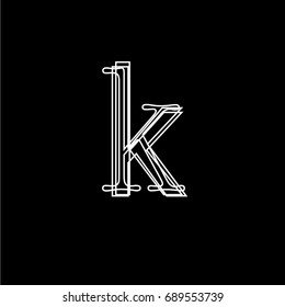 Vector composition letter k