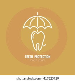 Vector composition  on teeth protection  theme. All objects are conveniently grouped  and are easily editable.