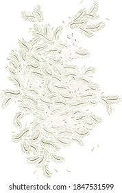 Vector composition on the theme of hares in the forest. Delicate color combinations can be used in the design of weddings, interior solutions