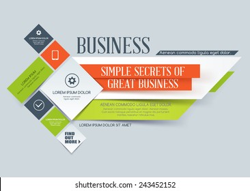 Vector composition from paper shapes for business.