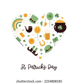 Vector composition for St. Patricks Day. Colordul design, ilustration for holiday banner, poster.