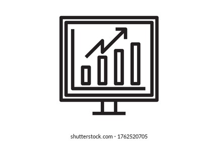 vector computer charts icon isolated. technology data analysis. communication icon