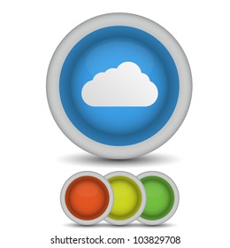 Vector computer cloud icon on white. Eps10