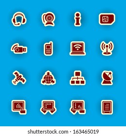 vector computer and communication icon set