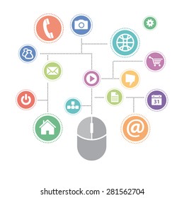 Computer Symbol Colorful Set Various Colorful Stylish Signs Symbols Stock Vector (Royalty Free ...