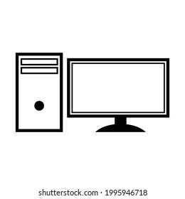 vector computer and cpu icon