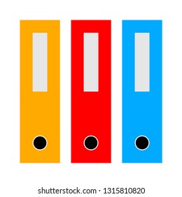 Vector Computer Data Storage Files Isolated - Computer Directory Illustration . File Folder Sign Symbol