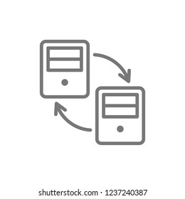 Vector computer data transfer line icon. Symbol and sign illustration design. Isolated on white background