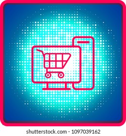 Vector Computer Display Buy Online Icon Ecommerce Concept