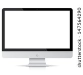 vector computer display isolated on white background