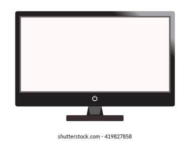 Vector computer display isolated on white