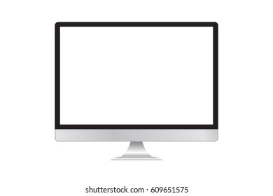Vector Computer Display Isolated On White Background. EPS10
