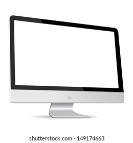 vector computer display side isolated on white background