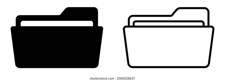 Vector Computer File Folder Icon in Flat Style.
