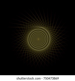 Vector Computer Generated  Helix Fractal - Generative Art  