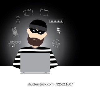 Vector computer hacker design