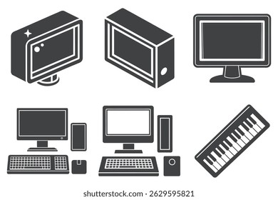 vector computer icon set file