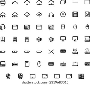 Vector of Computer and IT Icon Set. Perfect for user interface, new application.