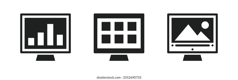 Vector Computer Icon Set. Computer Symbols