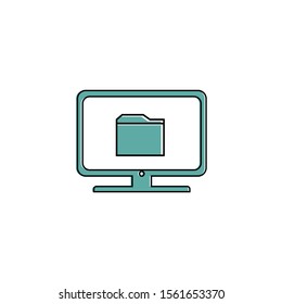 Vector computer icon with a white background