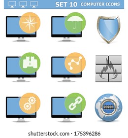 Vector Computer Icons Set 10 isolated on white background