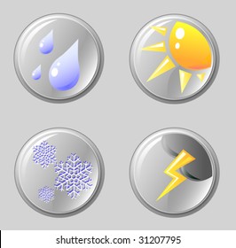 vector computer images of icons on the weather