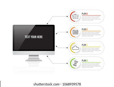 Vector Computer Infographic Template Diagram Graph Stock Vector ...