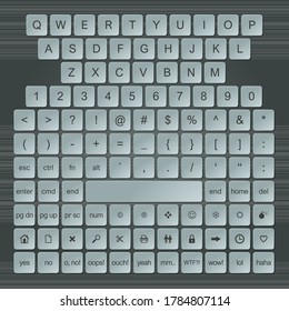 Vector computer keyboard with additional funny symbols