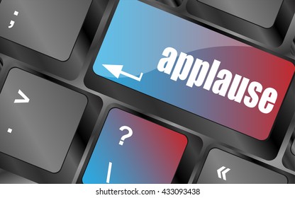 vector Computer keyboard with applause key - business concept vector illustration