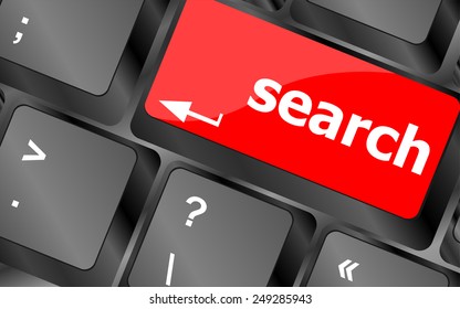 vector Computer keyboard key with search button