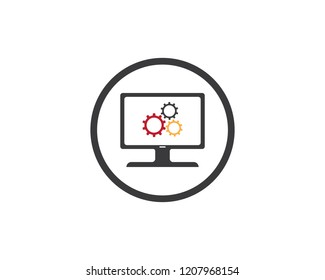 Vector computer and laptop repair logo
