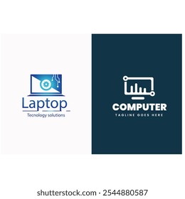 Vektorcomputer und Laptop Reparatur Logo-Vorlage Symbol Illustration