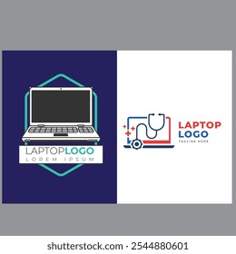 Vector computer and laptop repair logo template icon illustration