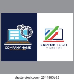 Ilustración de icono de Plantilla de logotipo de reparación de computadora de Vector y computadora portátil