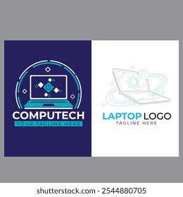 Vektorcomputer und Laptop Reparatur Logo-Vorlage Symbol Illustration