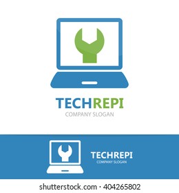 Vector computer and laptop repair logo 