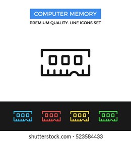 Vector computer memory icon. RAM stick object. Premium quality graphic design. Modern signs, outline symbols collection, simple thin line icons set for websites, web design, mobile app, infographics