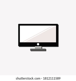 Vektorrechner-Monitor. Flaches PC-Symbol. Vektorgrafik