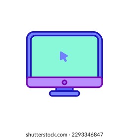 vector Computer monitor flat style icon